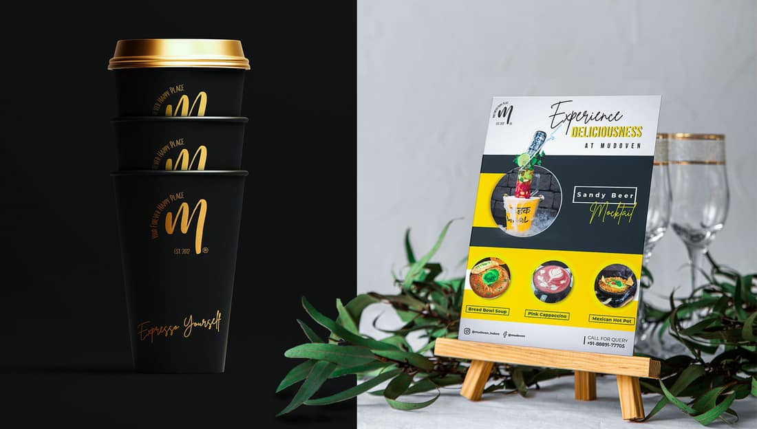 Premium Coffee Packaging Presentation and Standee Display